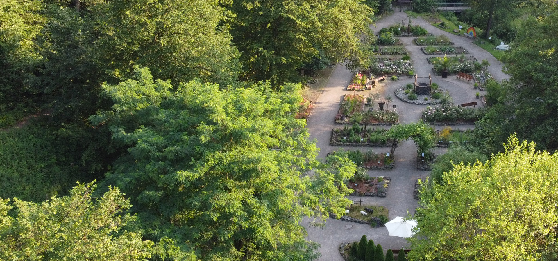 Bibelgarten Weltersbach aus der Vogelperspektive